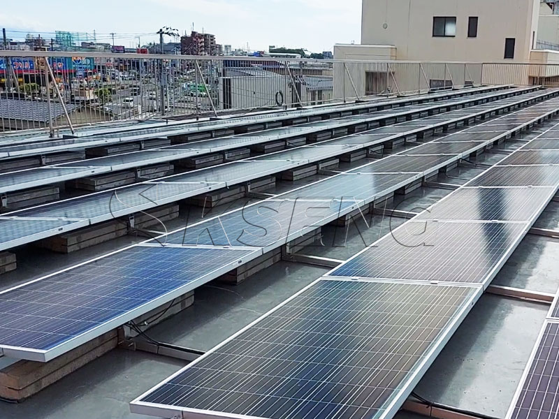 Projek sistem rak pemasangan panel solar bumbung rata Thailand

